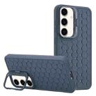 For Samsung Galaxy S23 FE 5G Honeycomb Radiating Lens Holder Magsafe Phone Case(Blue) - 1