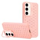 For Samsung Galaxy S23 FE 5G Honeycomb Radiating Lens Holder Magsafe Phone Case(Pink) - 1