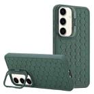 For Samsung Galaxy S23 FE 5G Honeycomb Radiating Lens Holder Magsafe Phone Case(Green) - 1