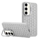 For Samsung Galaxy S23 FE 5G Honeycomb Radiating Lens Holder Magsafe Phone Case(Grey) - 1