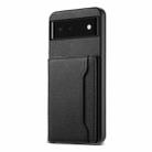 For Google Pixel 6 Calf Texture Card Bag Design Full Coverage Phone Case(Black) - 1