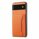 For Google Pixel 6 Calf Texture Card Bag Design Full Coverage Phone Case(Orange) - 1