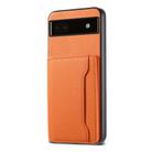 For Google Pixel 6a Calf Texture Card Bag Design Full Coverage Phone Case(Orange) - 1