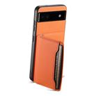 For Google Pixel 6a Calf Texture Card Bag Design Full Coverage Phone Case(Orange) - 3