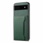 For Google Pixel 6a Calf Texture Card Bag Design Full Coverage Phone Case(Green) - 1
