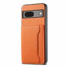 For Google Pixel 7 5G Calf Texture Card Bag Design Full Coverage Phone Case(Orange) - 1