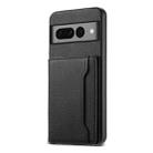 For Google Pixel 7 Pro 5G Calf Texture Card Bag Design Full Coverage Phone Case(Black) - 1