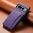 For Google Pixel 7 Pro 5G Calf Texture Card Bag Design Full Coverage Phone Case(Purple) - 2