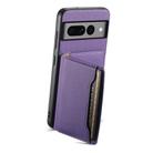 For Google Pixel 7 Pro 5G Calf Texture Card Bag Design Full Coverage Phone Case(Purple) - 3