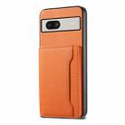 For Google Pixel 7a Calf Texture Card Bag Design Full Coverage Phone Case(Orange) - 1
