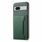 For Google Pixel 7a Calf Texture Card Bag Design Full Coverage Phone Case(Green) - 1