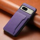 For Google Pixel 8 Calf Texture Card Bag Design Full Coverage Phone Case(Purple) - 2