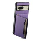 For Google Pixel 8 Calf Texture Card Bag Design Full Coverage Phone Case(Purple) - 3