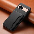 For Google Pixel 8a Calf Texture Card Bag Design Full Coverage Phone Case(Black) - 2