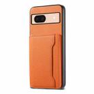 For Google Pixel 8a Calf Texture Card Bag Design Full Coverage Phone Case(Orange) - 1