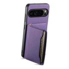 For Google Pixel 10 Pro / 10 Calf Texture Card Bag Design Full Coverage Phone Case(Purple) - 2