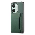 For OnePlus Ace 2V Calf Texture Card Bag Design Full Coverage Phone Case(Green) - 1