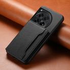 For OnePlus Ace 3 Calf Texture Card Bag Design Full Coverage Phone Case(Black) - 2