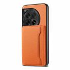 For OnePlus Ace 3 Calf Texture Card Bag Design Full Coverage Phone Case(Orange) - 1