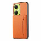 For OnePlus Nord CE 3 Lite Calf Texture Card Bag Design Full Coverage Phone Case(Orange) - 1