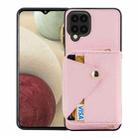 For Samsung Galaxy A12 Crossbody Zipper Card Bag RFID Anti-theft Phone Case(Pink) - 1