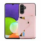 For Samsung Galaxy A24 Crossbody Zipper Card Bag RFID Anti-theft Phone Case(Pink) - 1