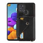 For Samsung Galaxy A21s Crossbody Zipper Card Bag RFID Anti-theft Phone Case(Black) - 1