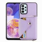 For Samsung Galaxy A13 4G Crossbody Zipper Card Bag RFID Anti-theft Phone Case(Purple) - 1