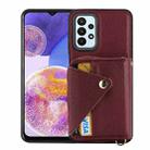 For Samsung Galaxy A13 4G Crossbody Zipper Card Bag RFID Anti-theft Phone Case(Wine Red) - 1