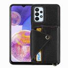 For Samsung Galaxy A32 5G Crossbody Zipper Card Bag RFID Anti-theft Phone Case(Black) - 1