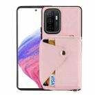 For Samsung Galaxy A33 5G Crossbody Zipper Card Bag RFID Anti-theft Phone Case(Pink) - 1