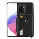 For Samsung Galaxy A32 4G Crossbody Zipper Card Bag RFID Anti-theft Phone Case(Black) - 1