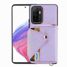 For Samsung Galaxy S23 5G Crossbody Zipper Card Bag RFID Anti-theft Phone Case(Purple) - 1