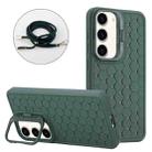 For Samsung Galaxy S23 5G Honeycomb Radiating Lens Holder Magsafe Phone Case with Lanyard(Green) - 1