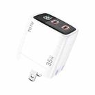 TOTU 35W GaN Dual USB-C/Type-C Smart Digital Display Charger, Plug:US Plug(White) - 1