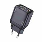 TOTU 35W GaN Dual USB-C/Type-C Smart Digital Display Charger, Plug:EU Plug(Black) - 1