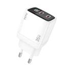 TOTU 35W GaN Dual USB-C/Type-C Smart Digital Display Charger, Plug:EU Plug(White) - 1