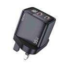 TOTU 35W GaN Dual USB-C/Type-C Smart Digital Display Charger, Plug:UK Plug(Black) - 1