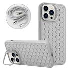 For iPhone 12 Pro Max Honeycomb Radiating Lens Holder Magsafe Phone Case with Lanyard(Grey) - 1