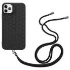 For iPhone 16 Pro Max Honeycomb Radiating Lens Holder Magsafe Phone Case with Lanyard(Black) - 2