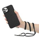 For iPhone 16 Pro Max Honeycomb Radiating Lens Holder Magsafe Phone Case with Lanyard(Black) - 3