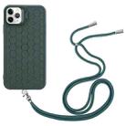 For iPhone 16 Pro Max Honeycomb Radiating Lens Holder Magsafe Phone Case with Lanyard(Green) - 2