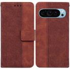 For Google Pixel 9 Geometric Embossed Leather Phone Case(Brown) - 1