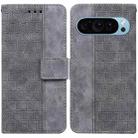 For Google Pixel 9 Geometric Embossed Leather Phone Case(Grey) - 1