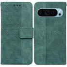 For Google Pixel 9 Geometric Embossed Leather Phone Case(Green) - 1