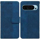 For Google Pixel 9 Pro 5G Geometric Embossed Leather Phone Case(Blue) - 1