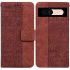 For Google Pixel 8a Geometric Embossed Leather Phone Case(Brown) - 1