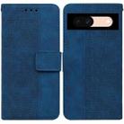For Google Pixel 8a Geometric Embossed Leather Phone Case(Blue) - 1