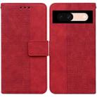 For Google Pixel 8a Geometric Embossed Leather Phone Case(Red) - 1