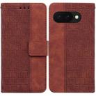 For Google Pixel 9a Geometric Embossed Leather Phone Case(Brown) - 1